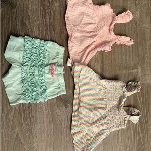 Ruffle Butts Pink and Mint Baby Outfit Set